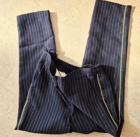 ZADIG & VOLANTS HOSE NEU 36 S STRASSSTEINE NADELSTREIFEN TOP