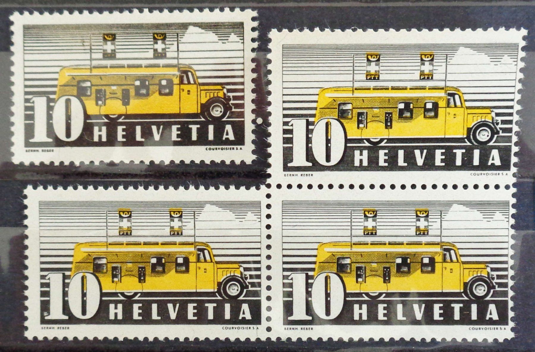 Tutti i francobolli: 1938: Automobilpostbüro, 2 Plattenfehler ** – Nuovo (secondo la descrizione) da Le Locle venduto da timbrettino