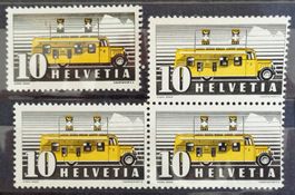 1938: Automobilpostbüro, 2 Plattenfehler **