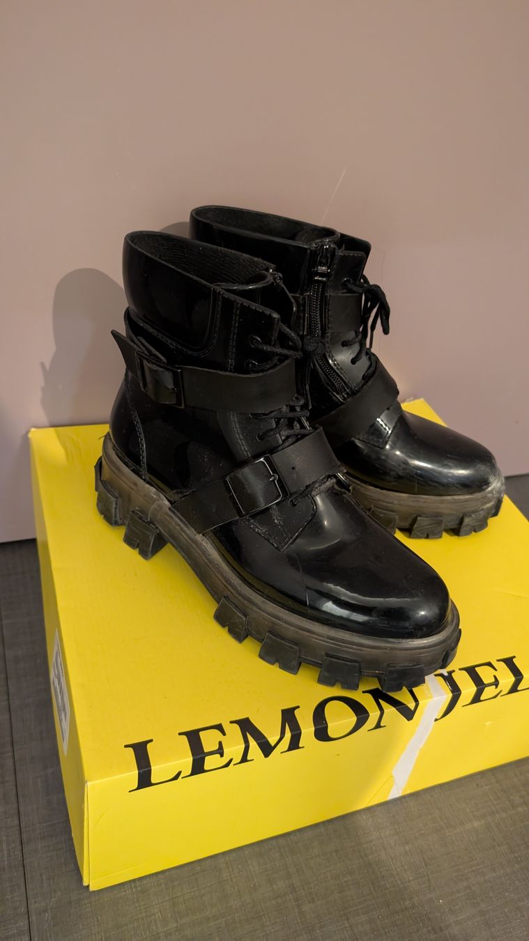 Damenschuhe: Lemon Jelly Zelma Black Rain Boots, Size 39 – Gebraucht aus Meyrin von att_mgj5 1