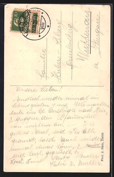 Cartoline postali: AK Uster, Blick zum Schloss, 1923 – Usato da Berlin venduto da bartko-reher 1