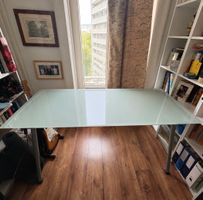 IKEA Galant Schreibtisch Glasplatte Metallgestell 160x80cm