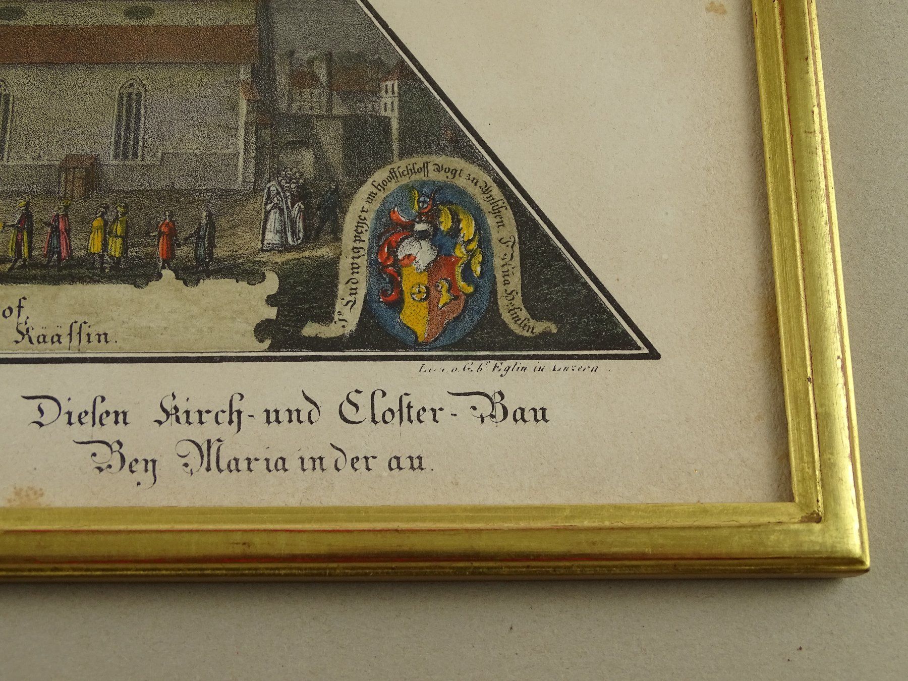 Incisioni: KLOSTER MARIA IN DER AU, LITHOGRAPHIE – Usato da Grüningen venduto da Kartensammler 5