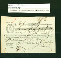Vorphilatelie BADEN POSTAUFGABESCHEIN 1868 (AX426)