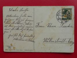 1915: J2 (PRO JUVE) Einzelfrankatur von WALLENSTADT (SG)