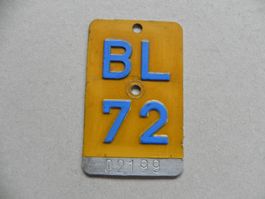 Mofanummer Mofa Nummer BL 72 Baselland 1972 Töffli Geschenk