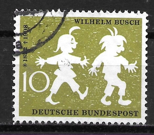 Alle Briefmarken: BRD 1958: Max und Moritz – Gebraucht aus Zürich von Rainstamps