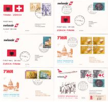 42 Stk. CH Flugpost Briefe ab 1986, Swissair etc.