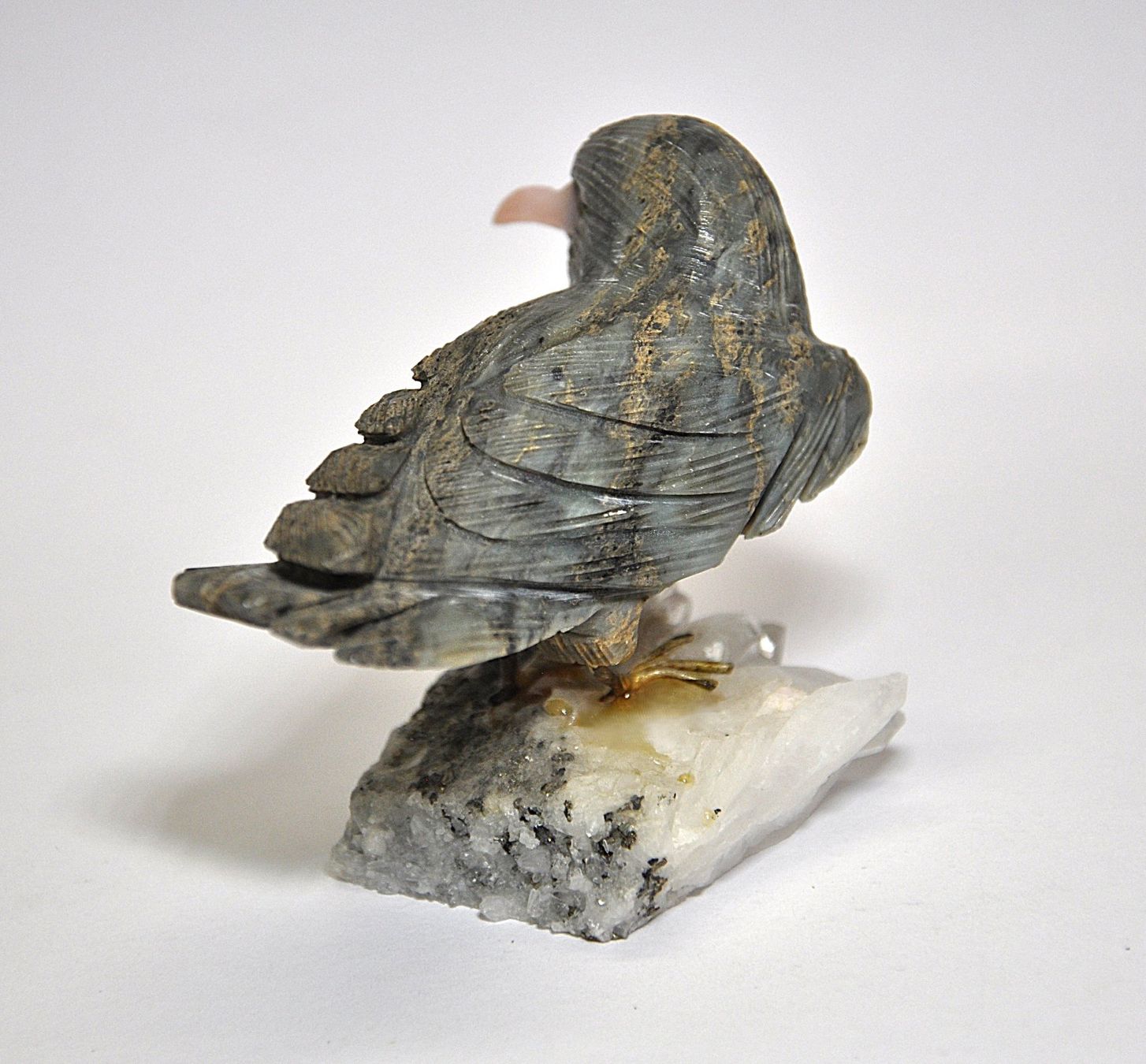 Mineralien & Heilsteine: Vogel geschnitzt aus Mineralien – Neu (gemäss Beschreibung) aus Grabs von Fadenquarz 2