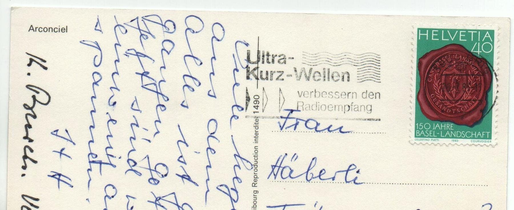Ansichtskarten: ARCONCIEL (Saanebezirk) Vue aérienne – Gebraucht aus Jona von philajona 1