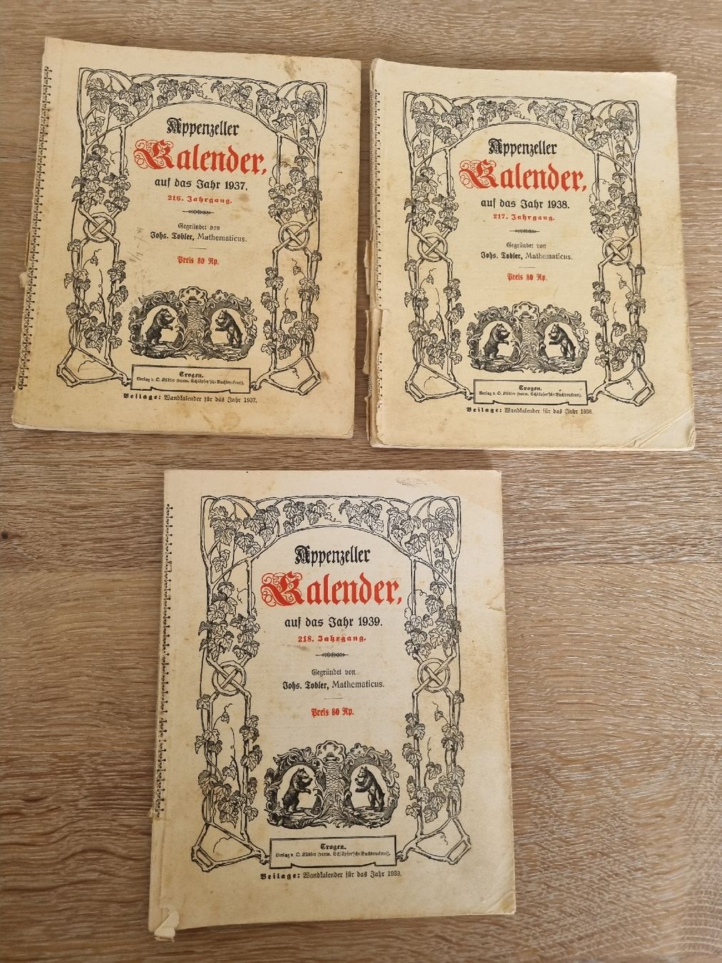 Calendari: 10 Appenzellerkalender antic 1930-1939 – Usato da Abtwil SG venduto da danikari 8