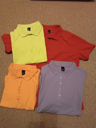 T-Shirt 4 Stück rot, gelb, orange, grau Grösse 48 ungetragen