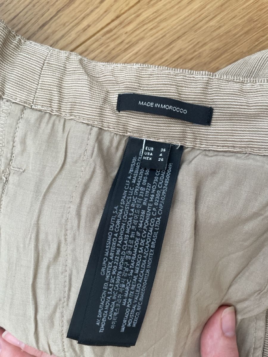 Massimo Dutti Pantalons: Leinen Massimo Dutti Hose beige gestreift – Neuf (Voir description) à Zürich par M500ZH 2