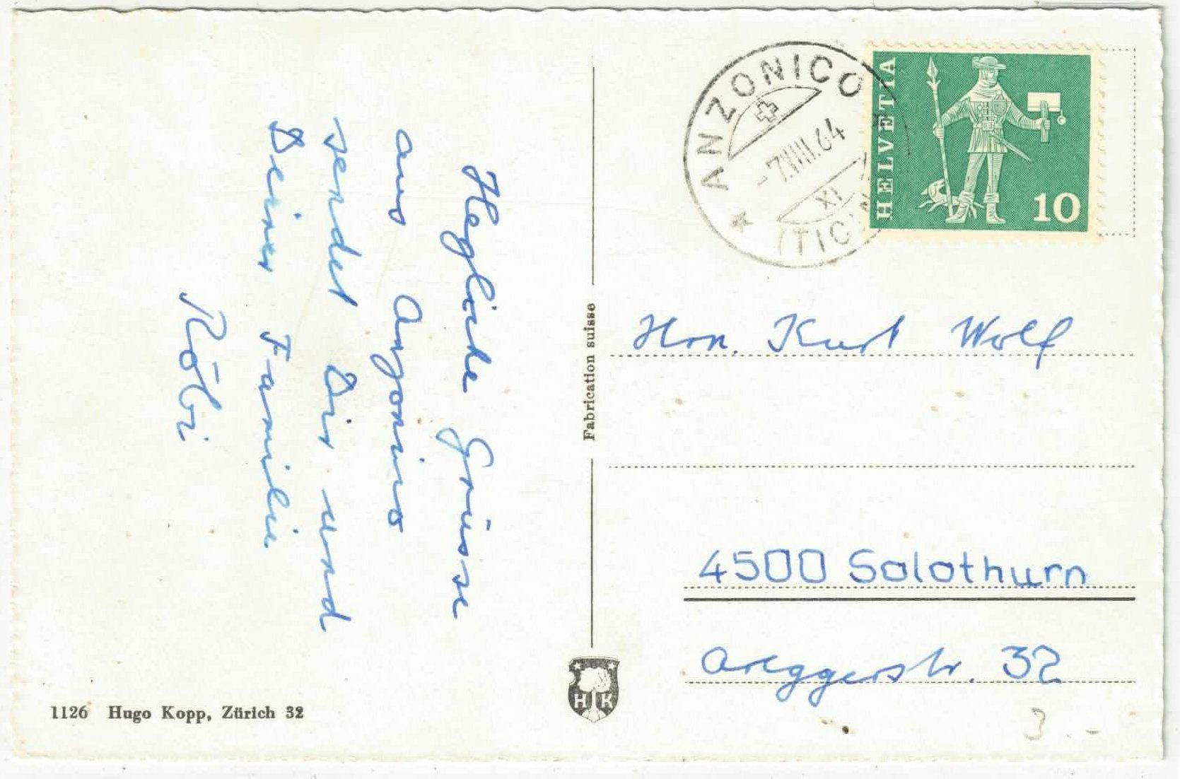 Cartoline postali: Anzonico - Panorama – Usato da Ettingen venduto da Kartenplanet 1