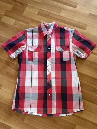 O'Neill Sommerhemd Slim Fit Gr. L kariert rot weiss