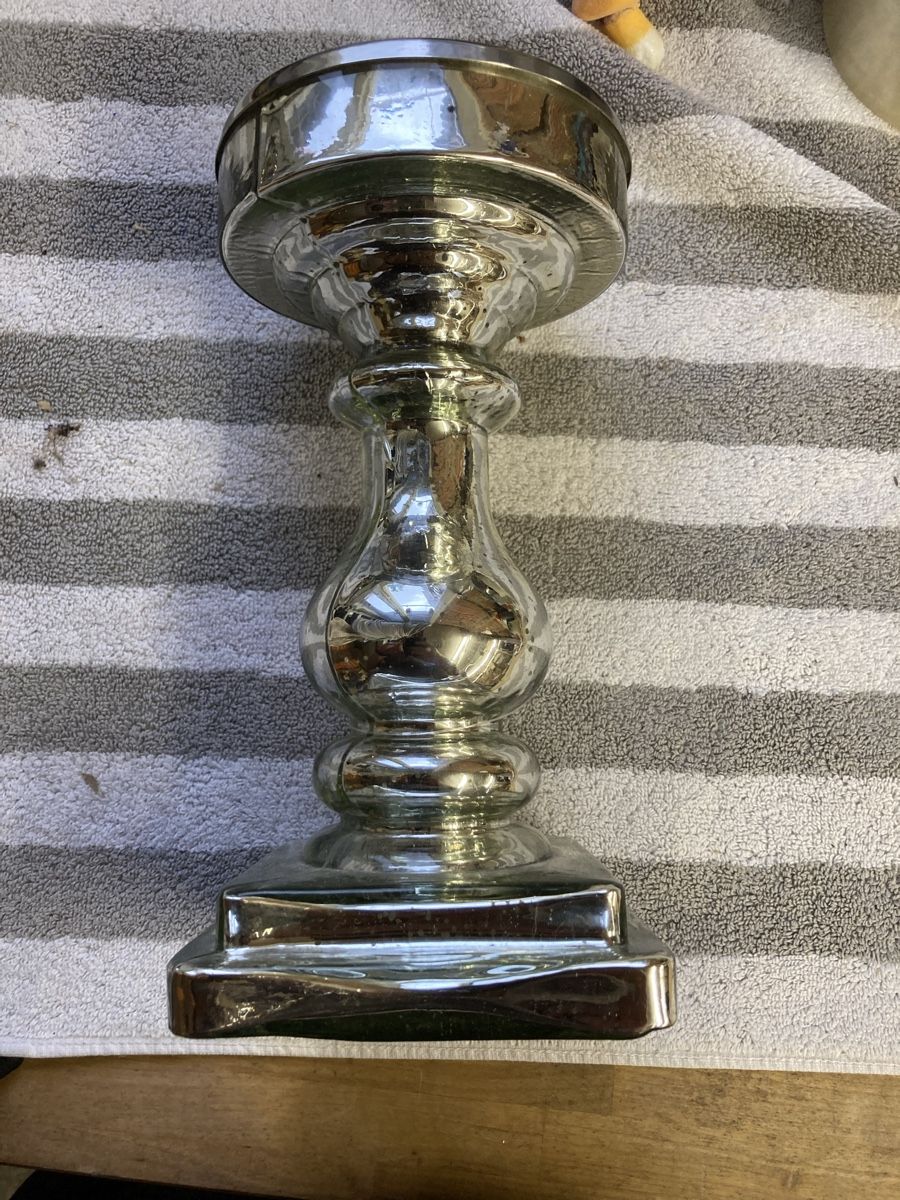 Portacandele: Kerzenhalter Glas Metall Silber – Nuovo e nell'imballaggio originale da Aarwangen venduto da to-hirschi