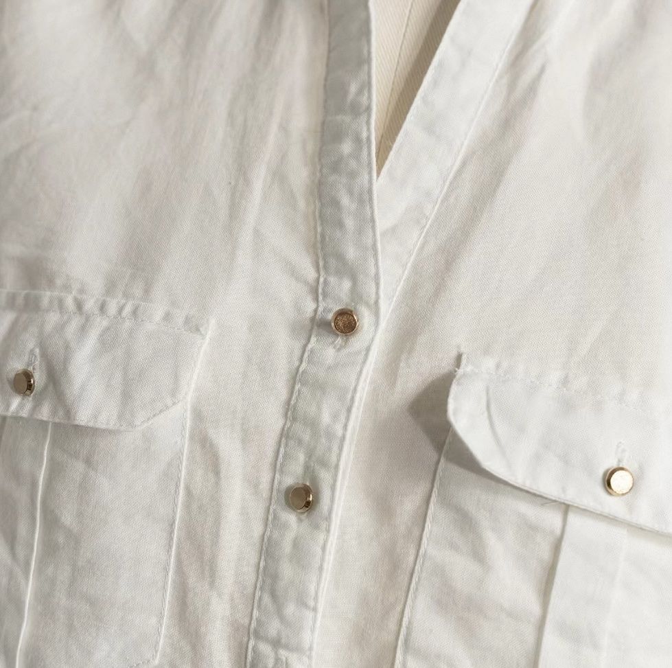 Camicette: Weißes Damen-Leinenhemd, Größe M, 100 % Leinen – Nuovo e nell'imballaggio originale da Veyras venduto da ValClasse 7