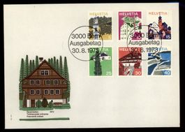 1973, FDC, Landschaftsbilder (523–527 + 529)