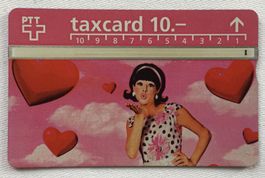 Taxkarte PTT Herz Dame , 10.-Fr. gelaufen