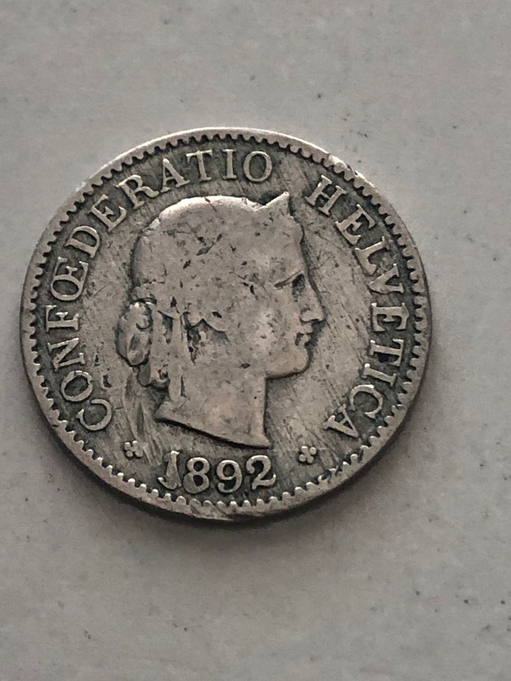 Toutes les monnaies: 5 Rp. 1892 – Défectueux à Schötz par Odpa