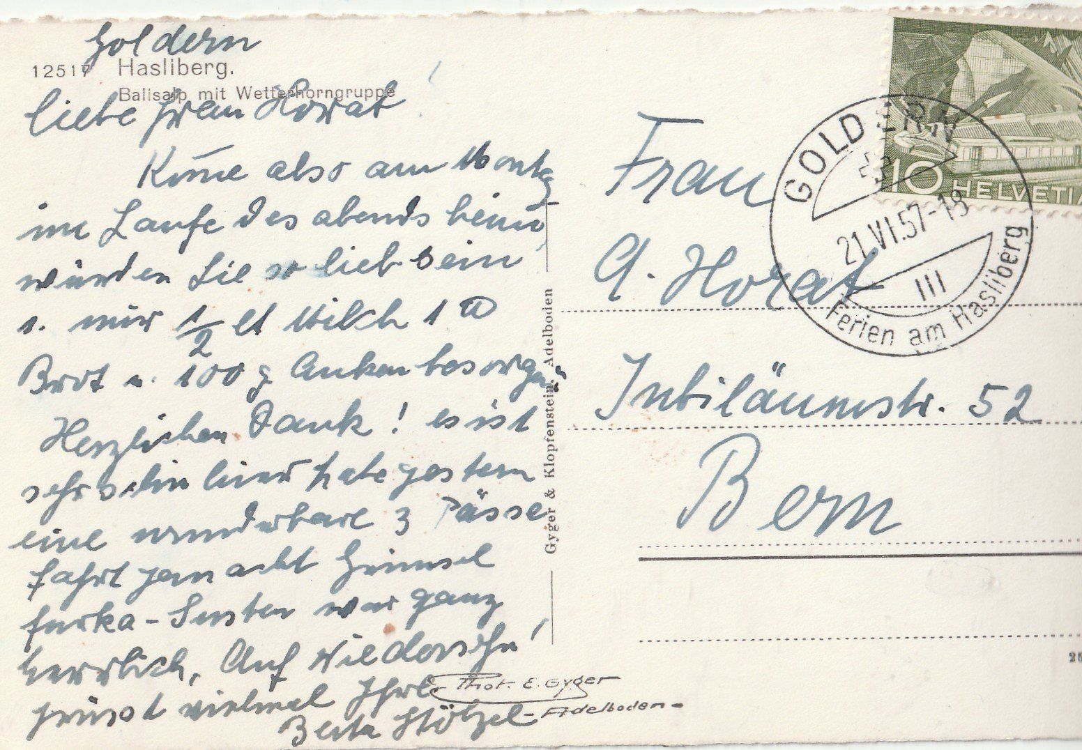 Cartoline postali: Hasliberg ALP – Usato da Lumbrein venduto da made02 1