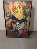 Framed "Bad Girls" Comic Art - Harley Quinn, Catwoman, Ivy!