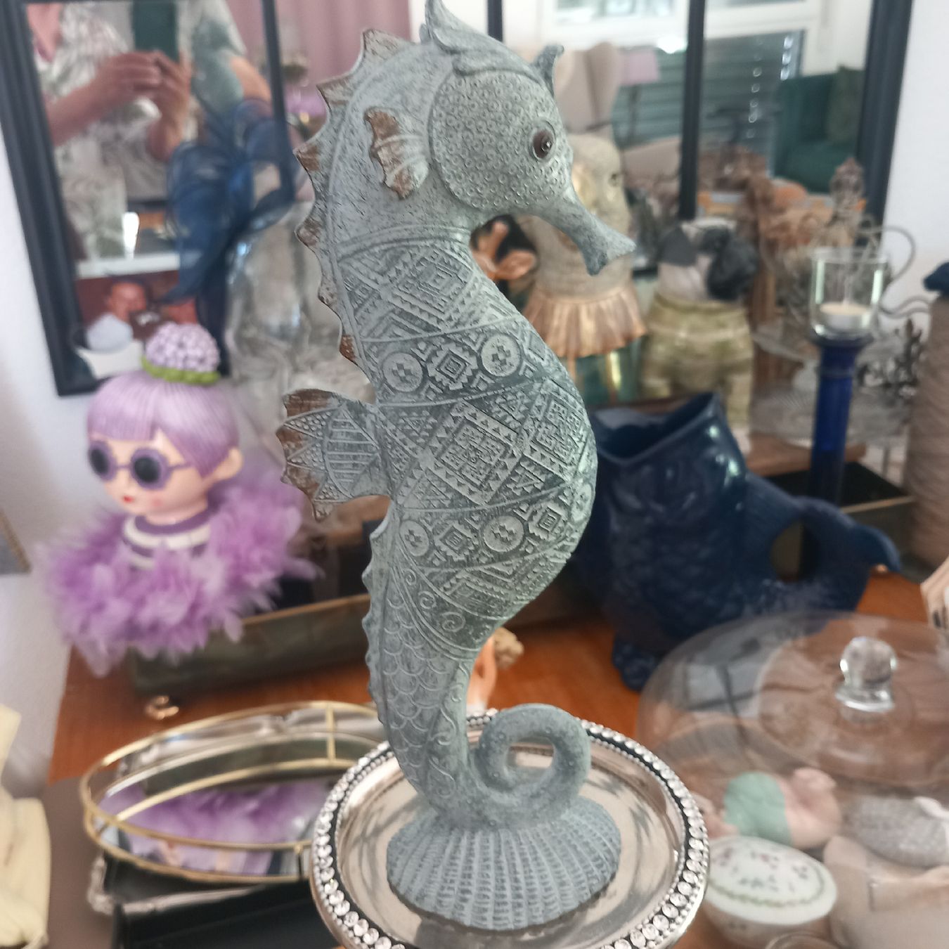 Statuette: DEKO: Zwei Seepferdchen grau u. blau/ neu – Nuovo (secondo la descrizione) da Aegerten venduto da gismolini 6