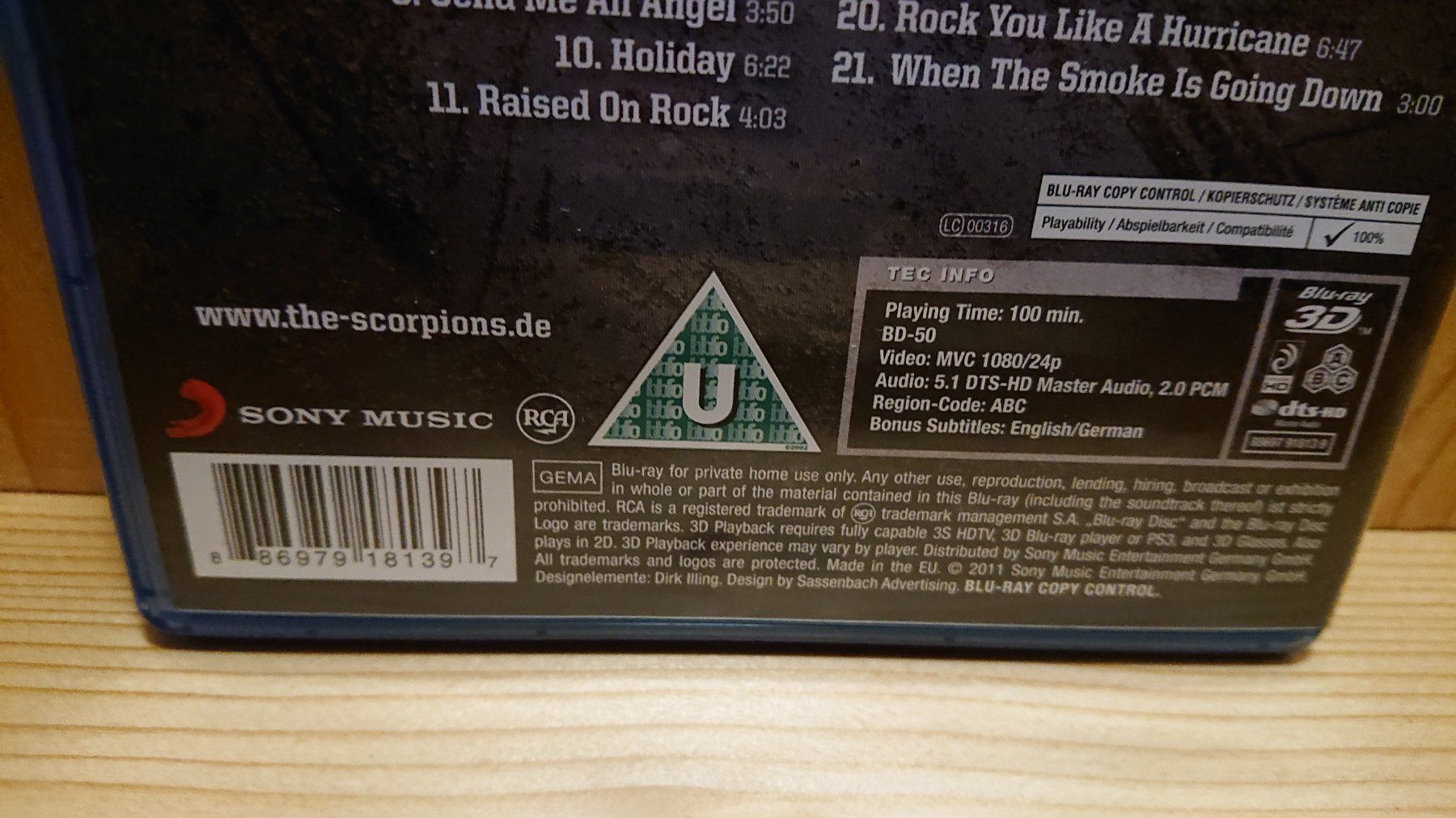 Tutti i DVDs: SCORPIONS Live in 3D Blu-Ray – Usato da Wilderswil venduto da Exebub 3