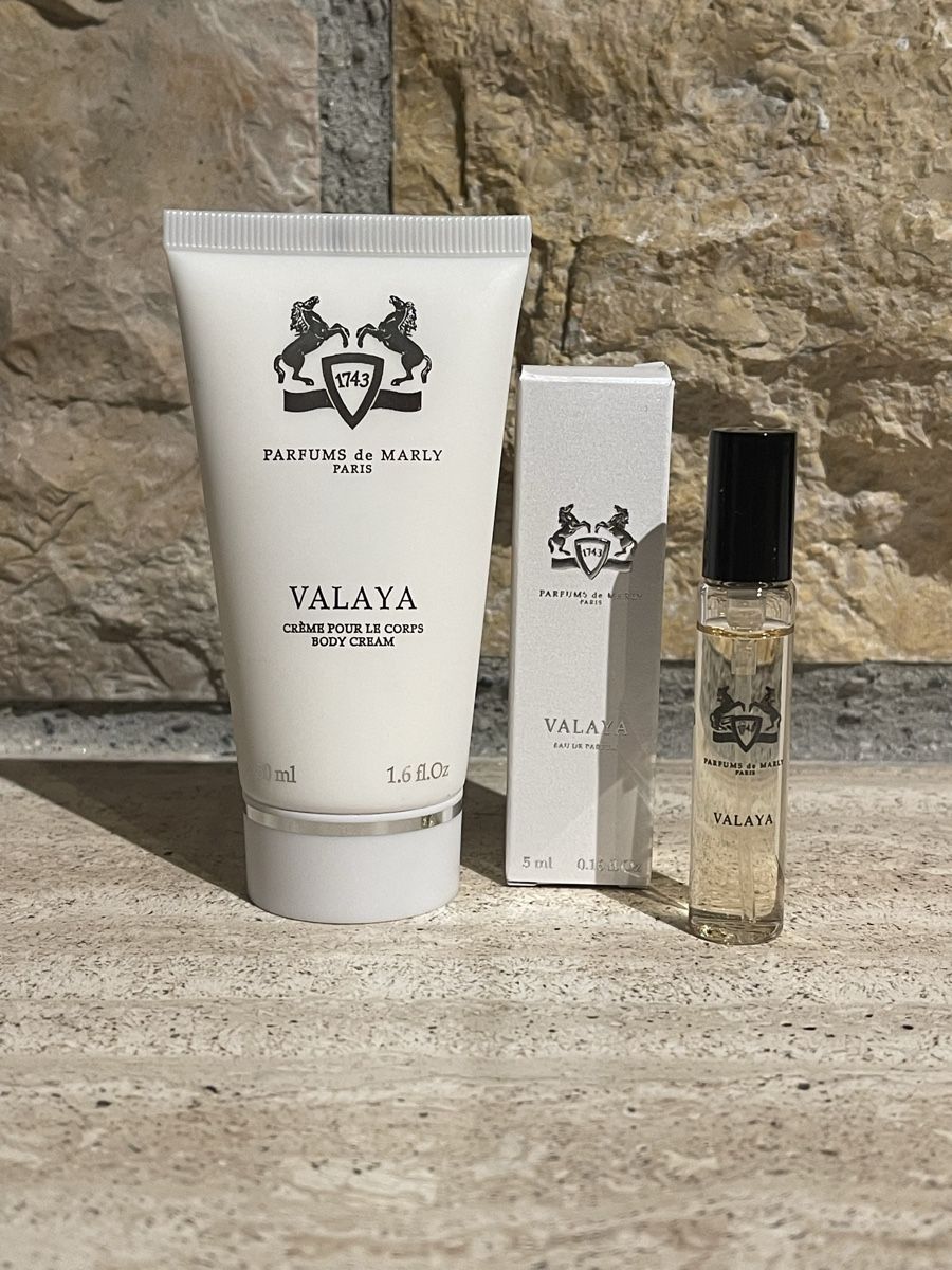 Profumi & Eau de Toilette: Parfums de Marly - Valaya 5ml + Creme 50ml – Nuovo e nell'imballaggio originale da Oberdorf BL venduto da Fiomina1