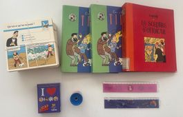 Lot Tintin - classeurs, pansement, taille-crayon, règles...