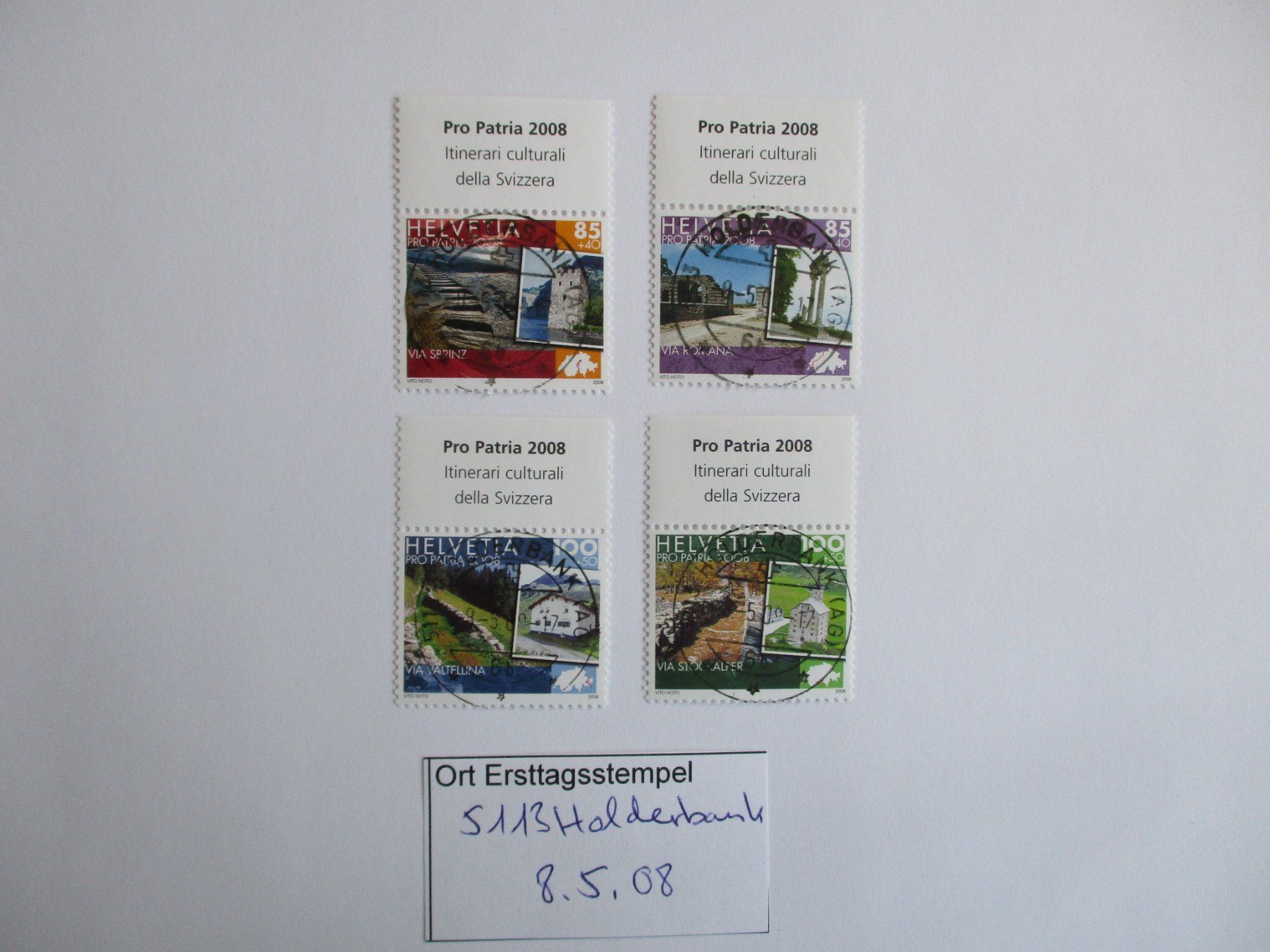 Alle Briefmarken: Voll Ort Ersttagsstempel 5113 Holderbank – Gebraucht aus Langnau b. Reiden von Aktuell88