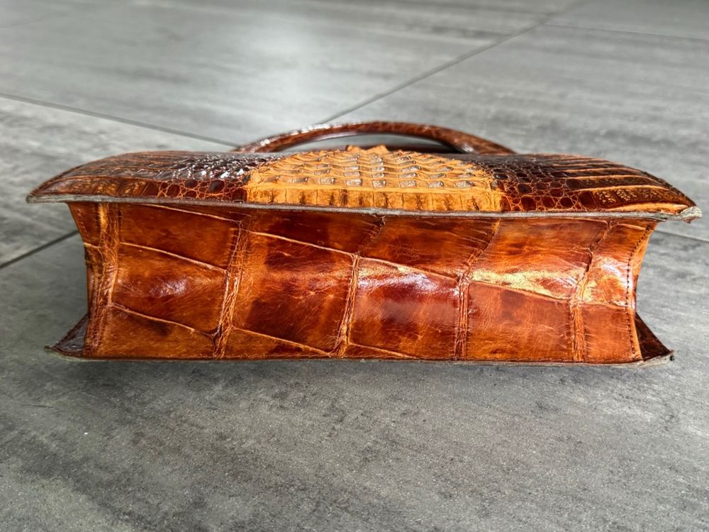 Handtasche echtes Krokodilleder 50/60er Jahre Vintage