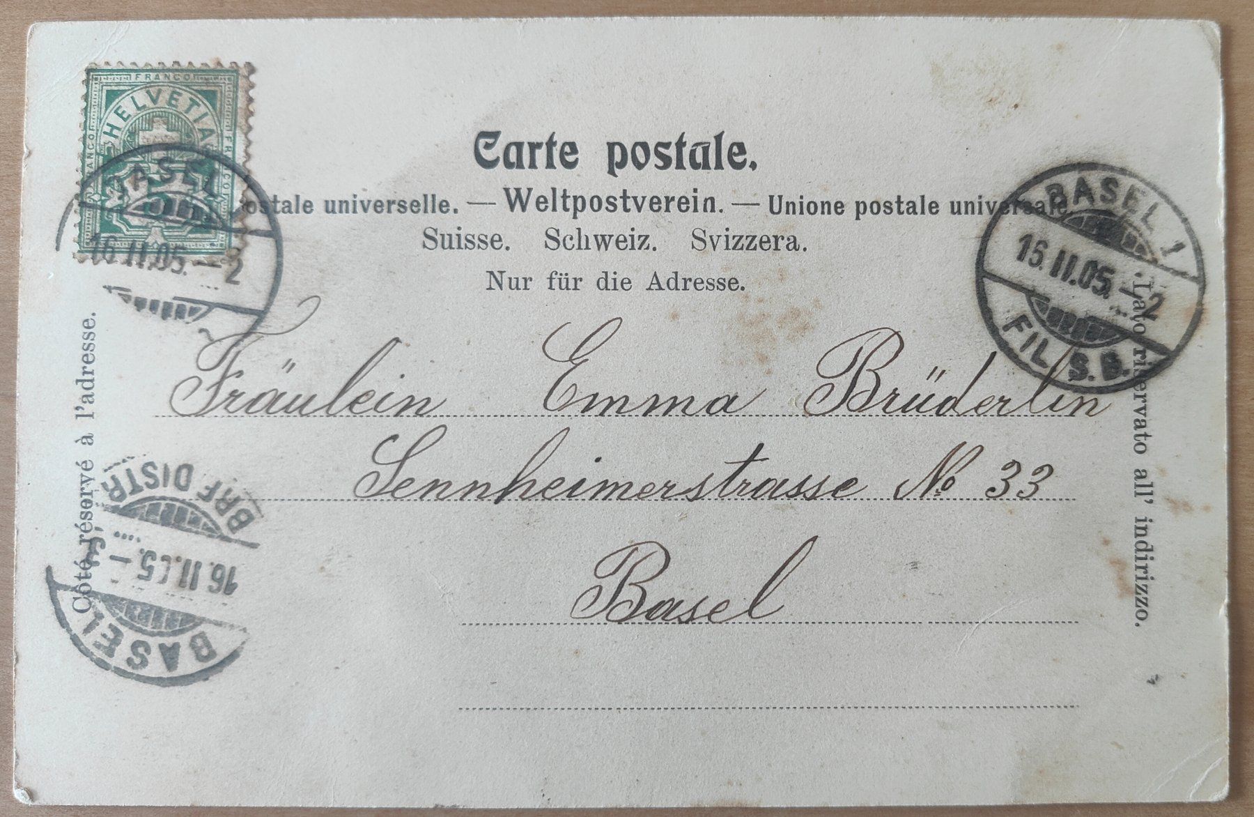 Cartoline postali: Binningen um 1900 – Usato da St. Erhard venduto da Chaeferli6 1