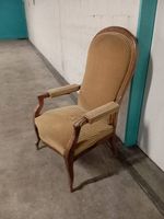 Antiker Sessel / Stuhl mit Armlehnen, hellbraun, Vintage