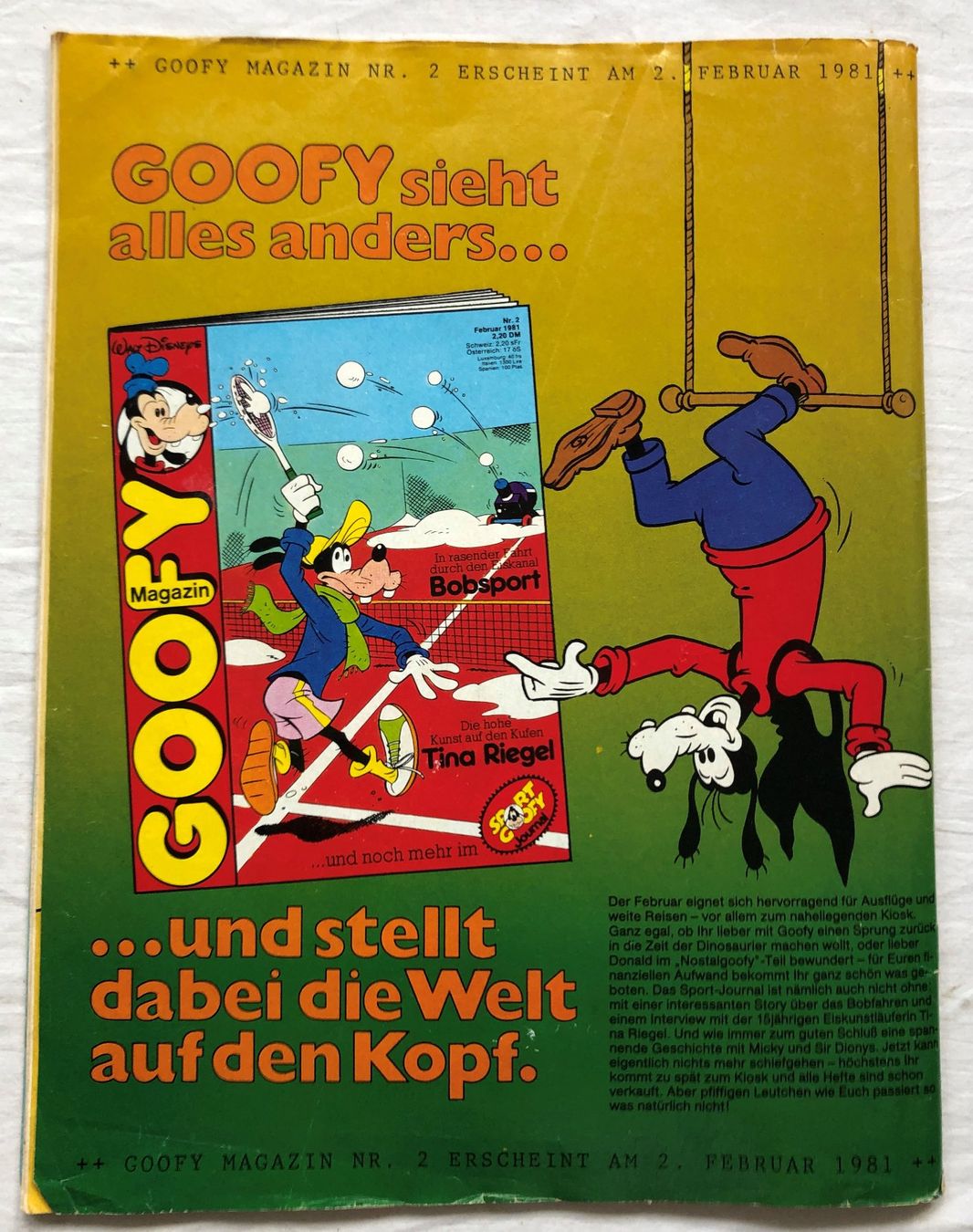 Fumetti: GOOFY Magazin - Heft Nr.1/1981 – Usato da Schaffhausen venduto da durruti 5
