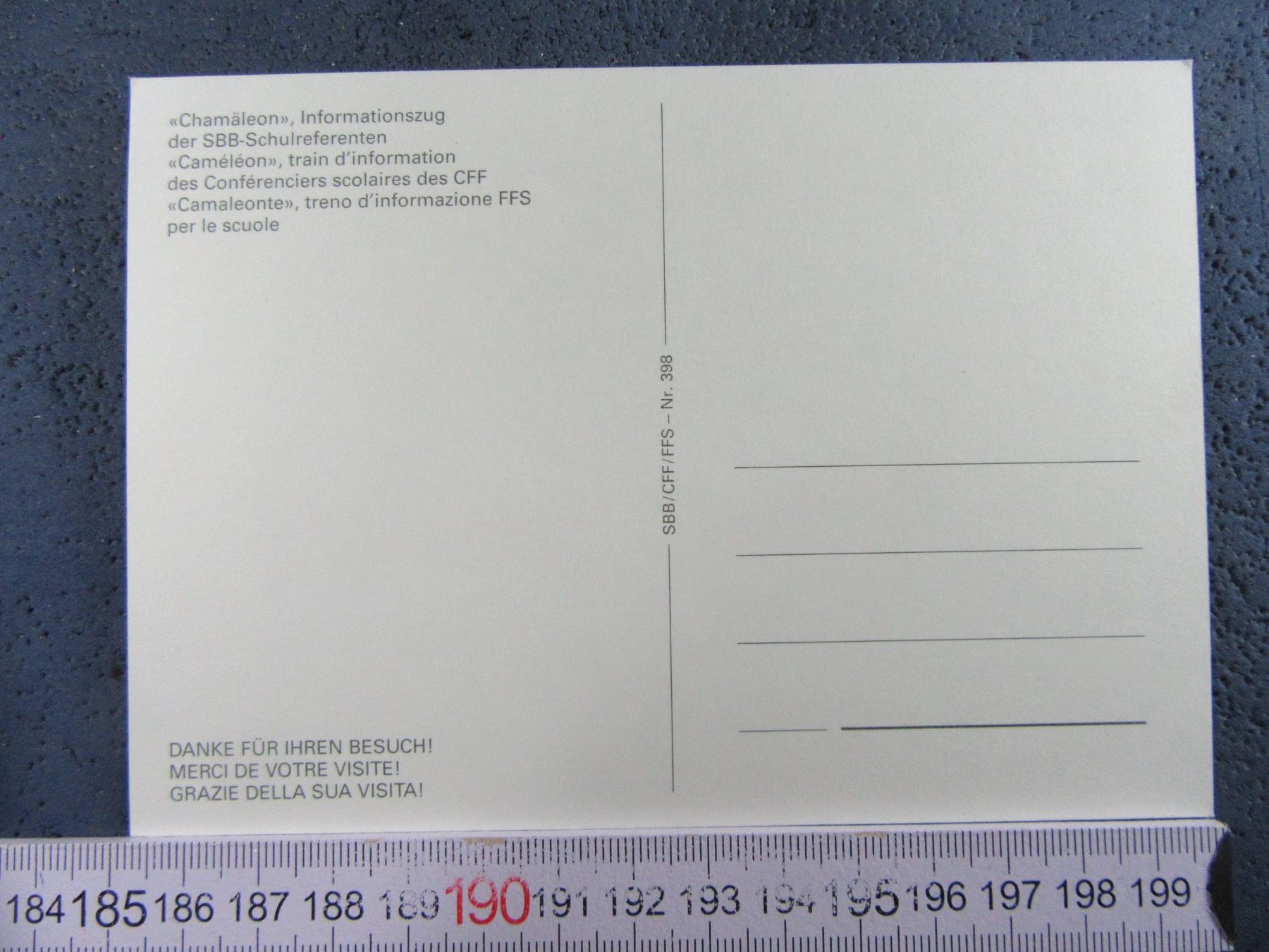 Cartoline postali: BAHN SCHWEIZ " CHAMÄLEON " INFFORMATIONSZUG AK – Usato da Ettingen venduto da Hausi4711 1