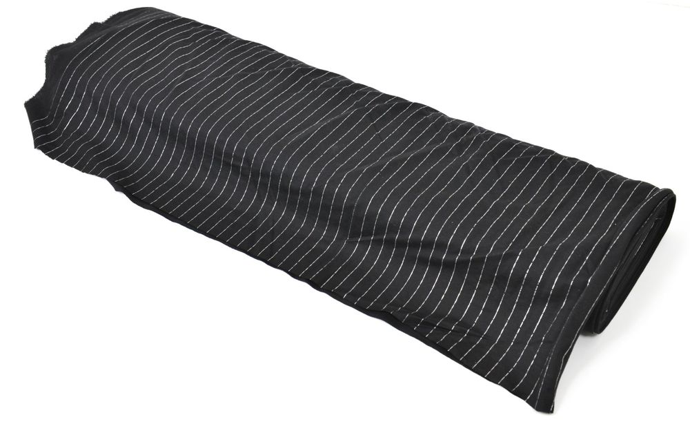 Stoff Meterware Lurex Pinestrip Lino Black 11m Rolle (16840) (Neu ...