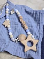 Baby Nuggikette "Daddy" mit Namen, Holz, Silikonfrei, Neu! B