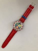 Swatch Uhr, Chronograph, Rarität, Top Zustand, Rot/Bunt