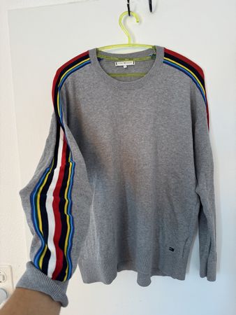 Tommy Hilfiger Pullover grau mit Streifen Grösse M Damen