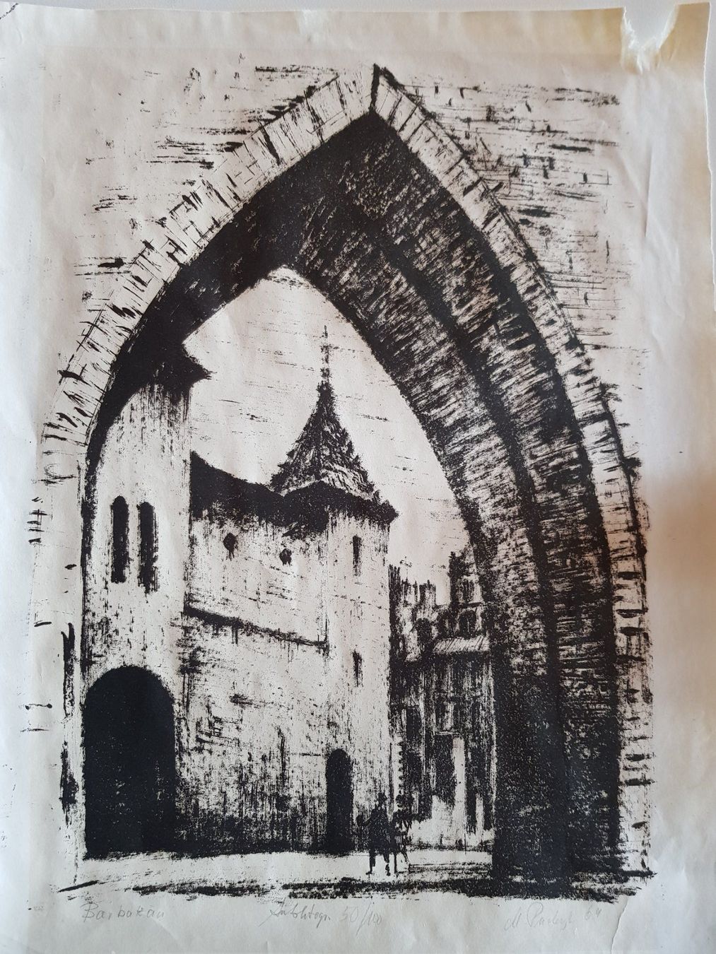 Grafica & Litografie: Autolithografie Zeichnung Bild Barbakan – Usato da Walterswil BE venduto da Lonitti 8