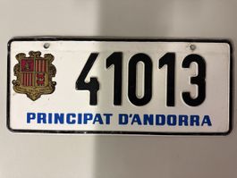 Rare plaque d’immatriculation Andorre 🇦🇩 