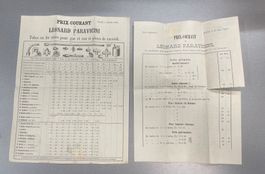 1878/79; 2 Rechnungen Fa. Leonard Paravinci als Faltbriefe