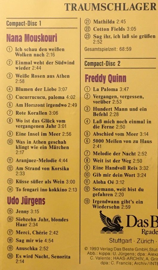 CD: Traum-Schlager der Erinnerung (3 CD-Box) – Usato da Grüningen venduto da azulmarron 1