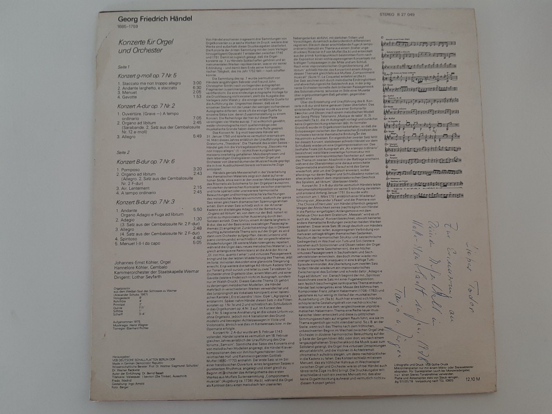 Dischi in vinile: Händel Orgelkonzerte Schallplatte – Usato da Aarburg venduto da NDK 1