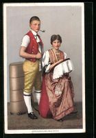 Junges Paar in Appenzeller Tracht mit Pf