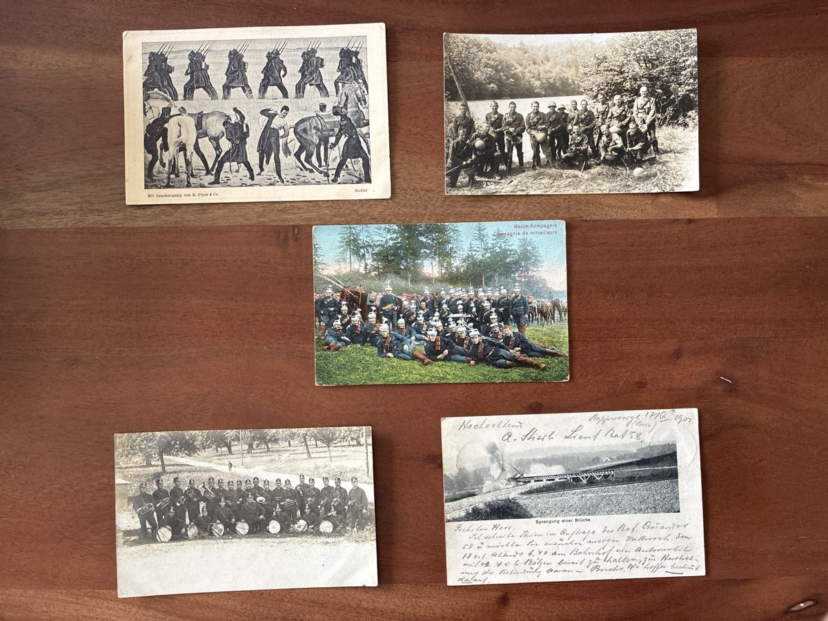 Cartoline postali: 10 Ansichtskarten Schweiz vom Militär 7 – Usato da Oftringen venduto da Cla.vD.74 2