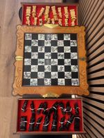 Antikes Schachspiel Holzfiguren Brettspiele Rarität