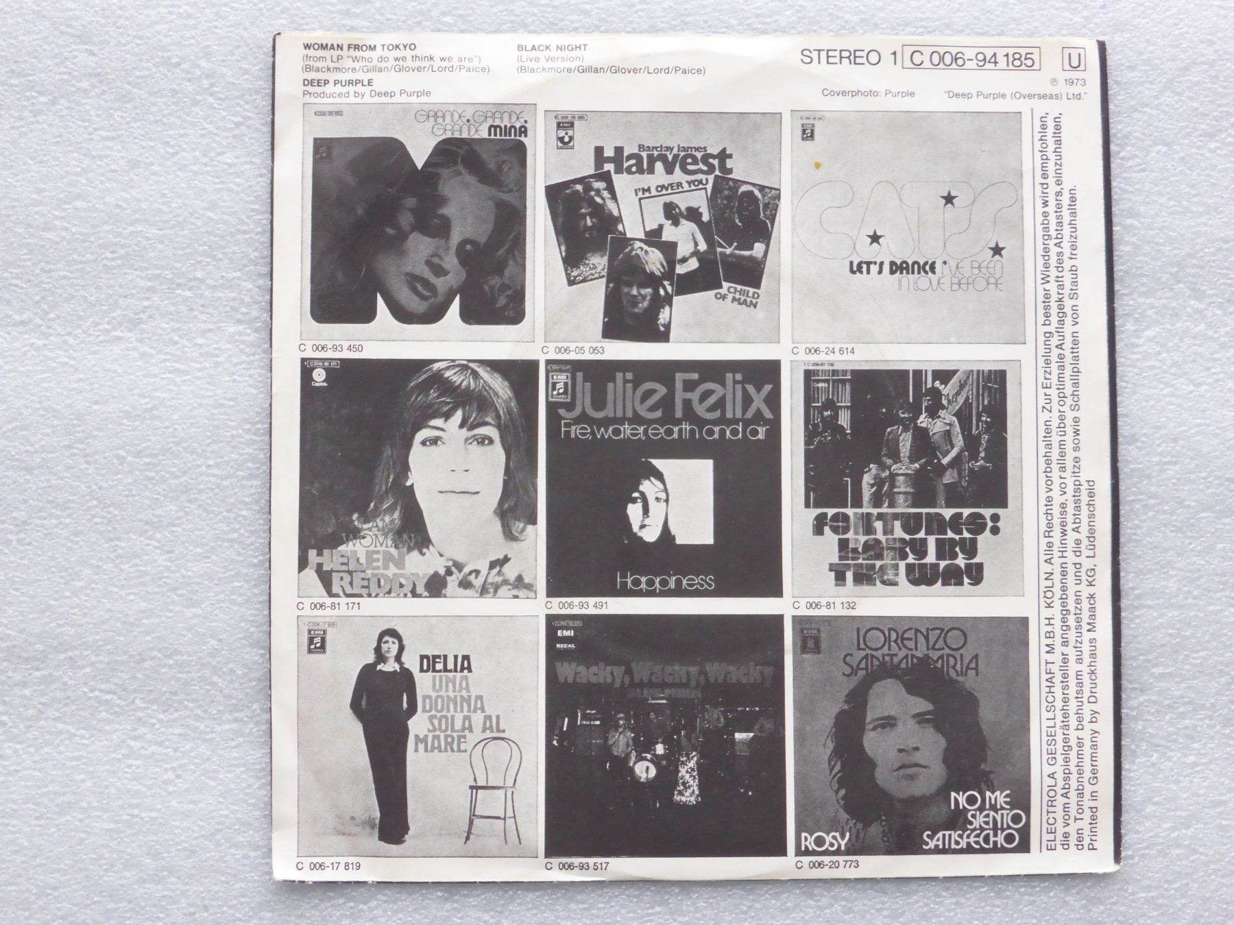 Dischi in vinile: Vinyl Single  DEEP PURPLE – Usato da Küssnacht am Rigi venduto da Mondkinder 3