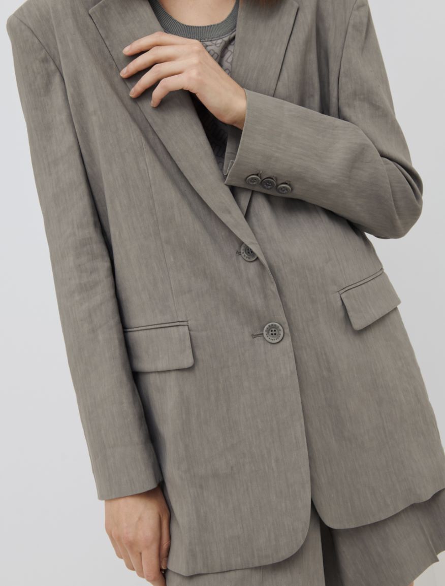 Marella Completi & Tailleur: Marella Oversize Sommer Anzug Leinen Mix hell grau Gr 40 – Nuovo e nell'imballaggio originale da Zürich venduto da rar_b2y9 1
